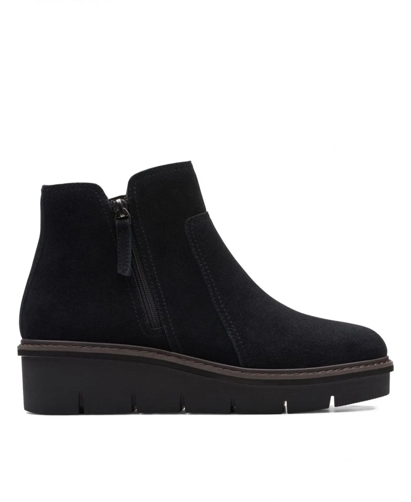 Clarks Women's Airabell Zip Ankle Boot 26163310 Black Suede 7M