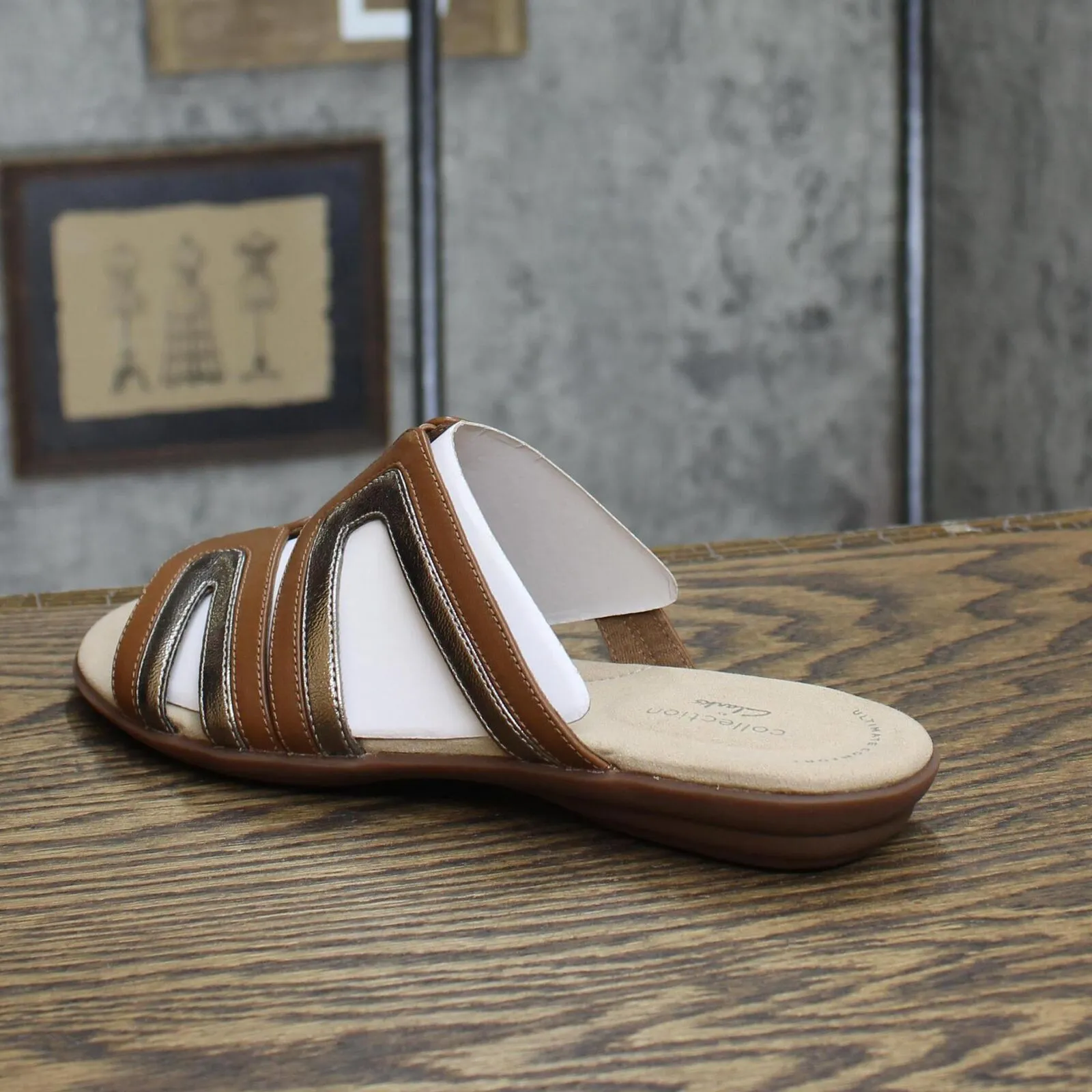 Clarks Women's Lilah Flat Sandal Amputee Replacement Left Shoe Only Tan Brown 7M