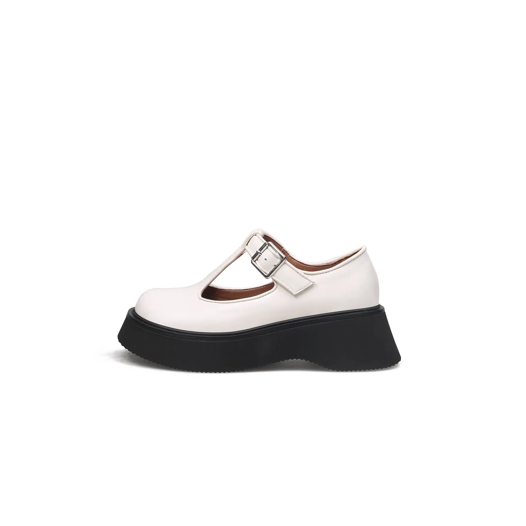 Classic T-Strap Leather Mary Jane Ivory