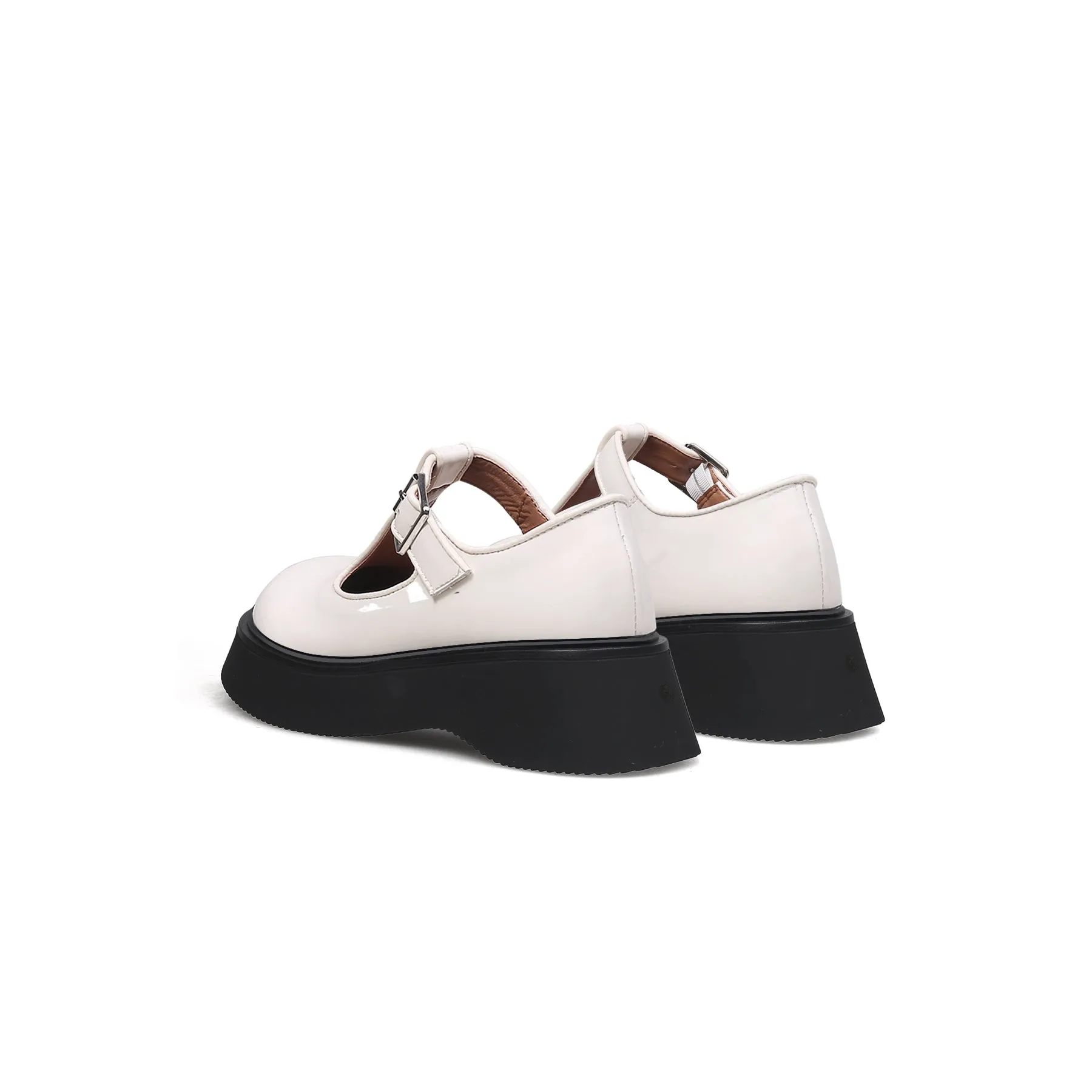 Classic T-Strap Leather Mary Jane Ivory