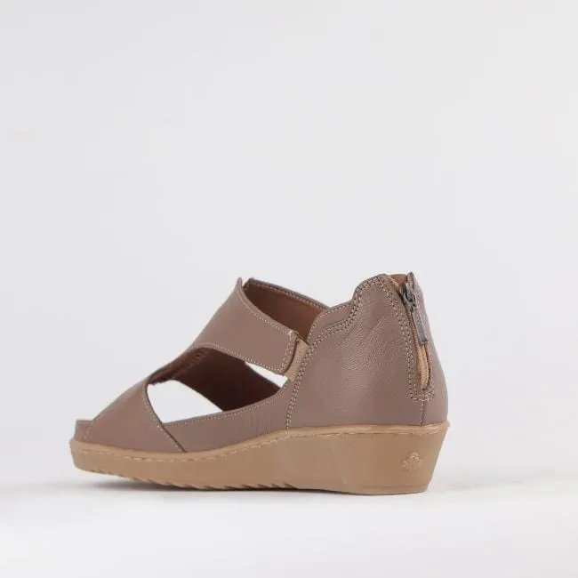 Close Back T-bar Sandal with Removable Footbed in Stone - 12707