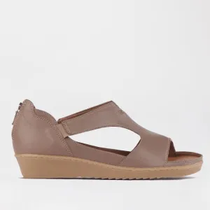 Close Back T-bar Sandal with Removable Footbed in Stone - 12707