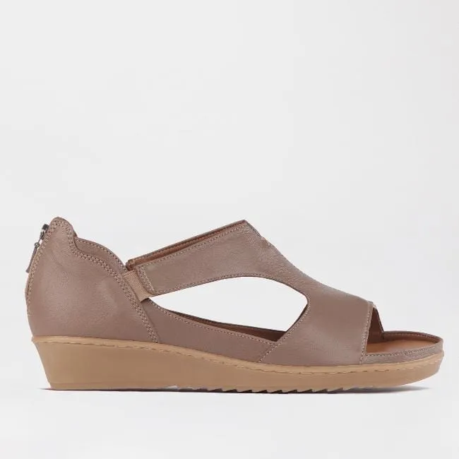 Close Back T-bar Sandal with Removable Footbed in Stone - 12707