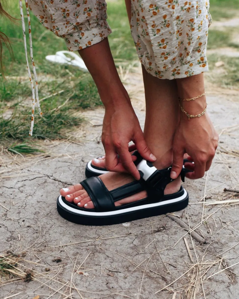 Cody Sandal - Black Leather