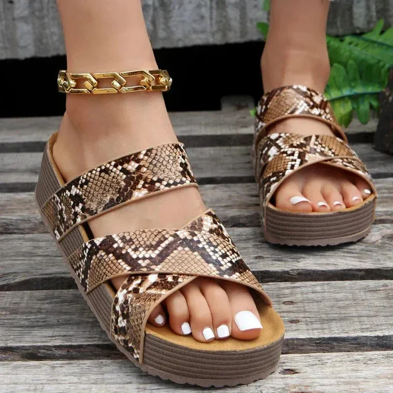 Crisscross Platform Sandals | Woven Detail | Comfortable & Stylish