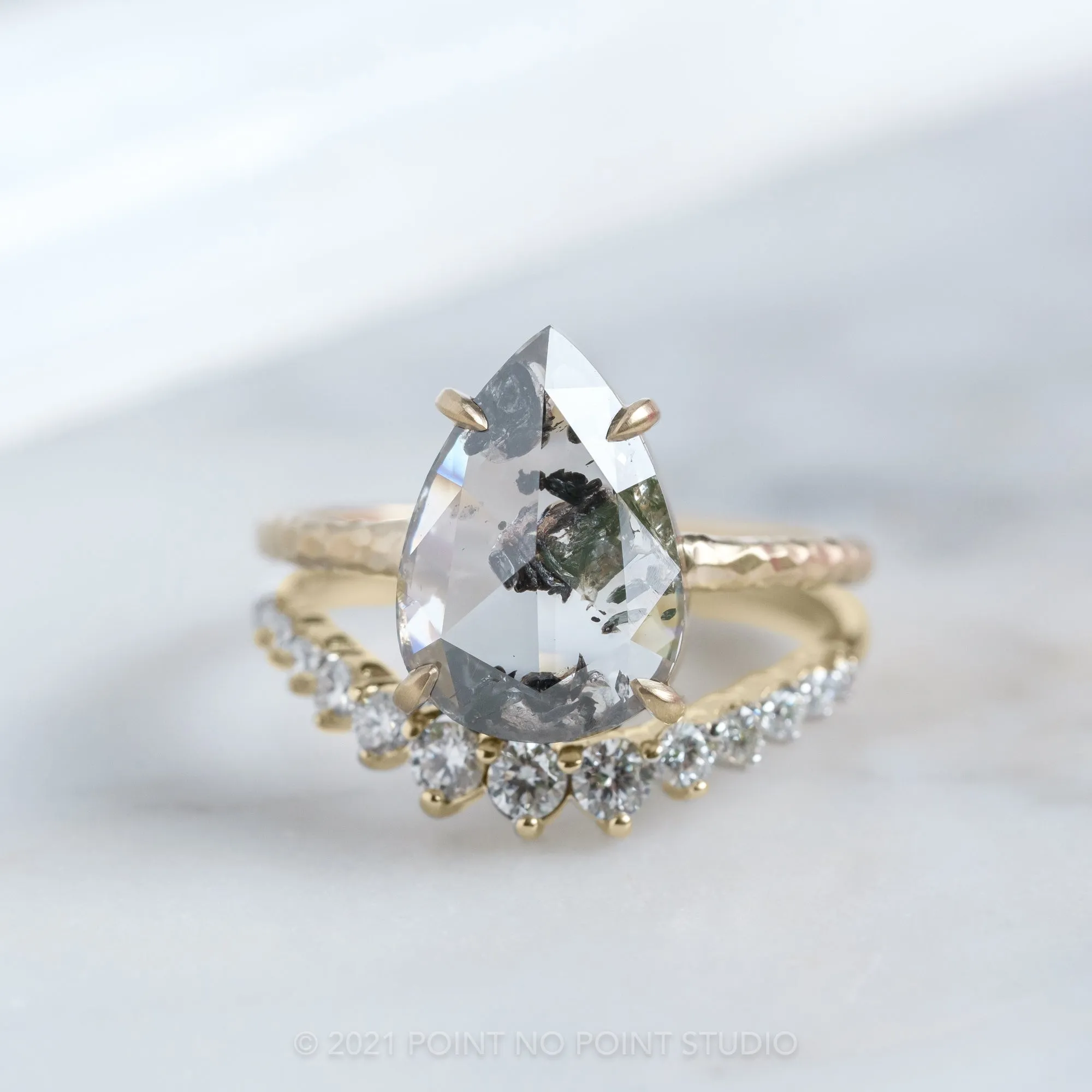 Custom Hammered Jane Engagement Ring