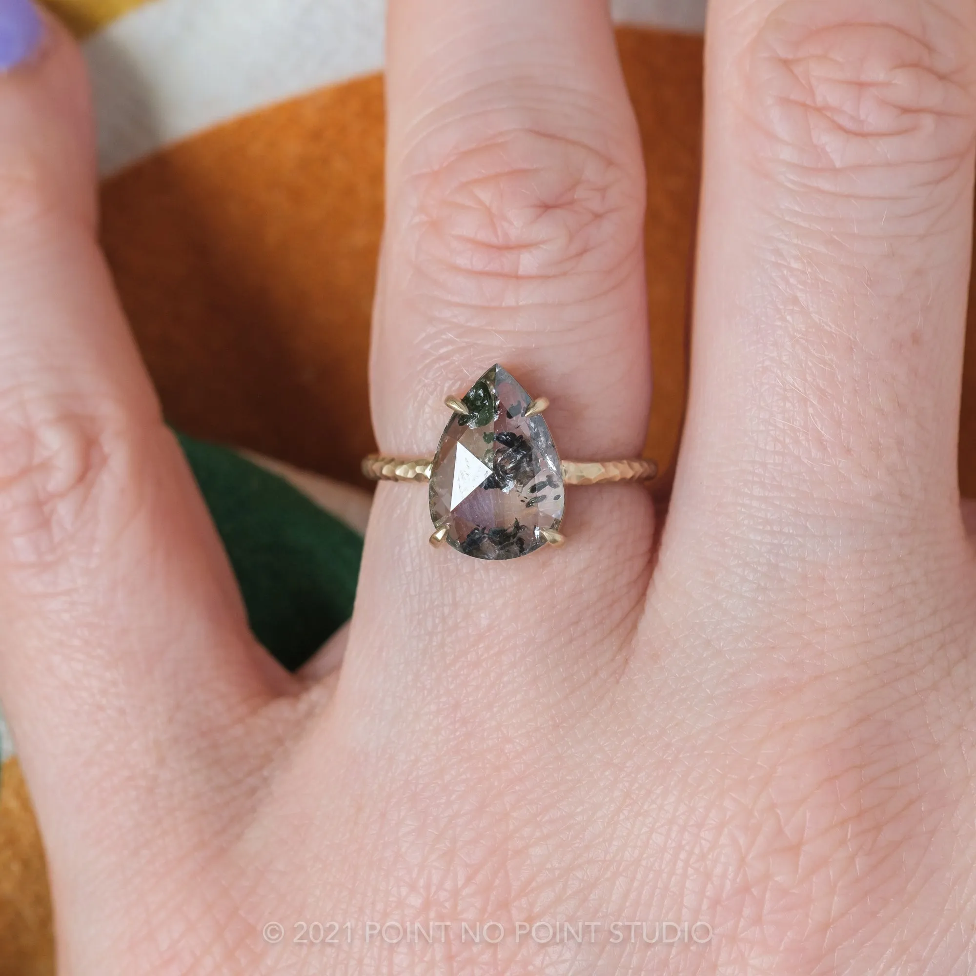 Custom Hammered Jane Engagement Ring
