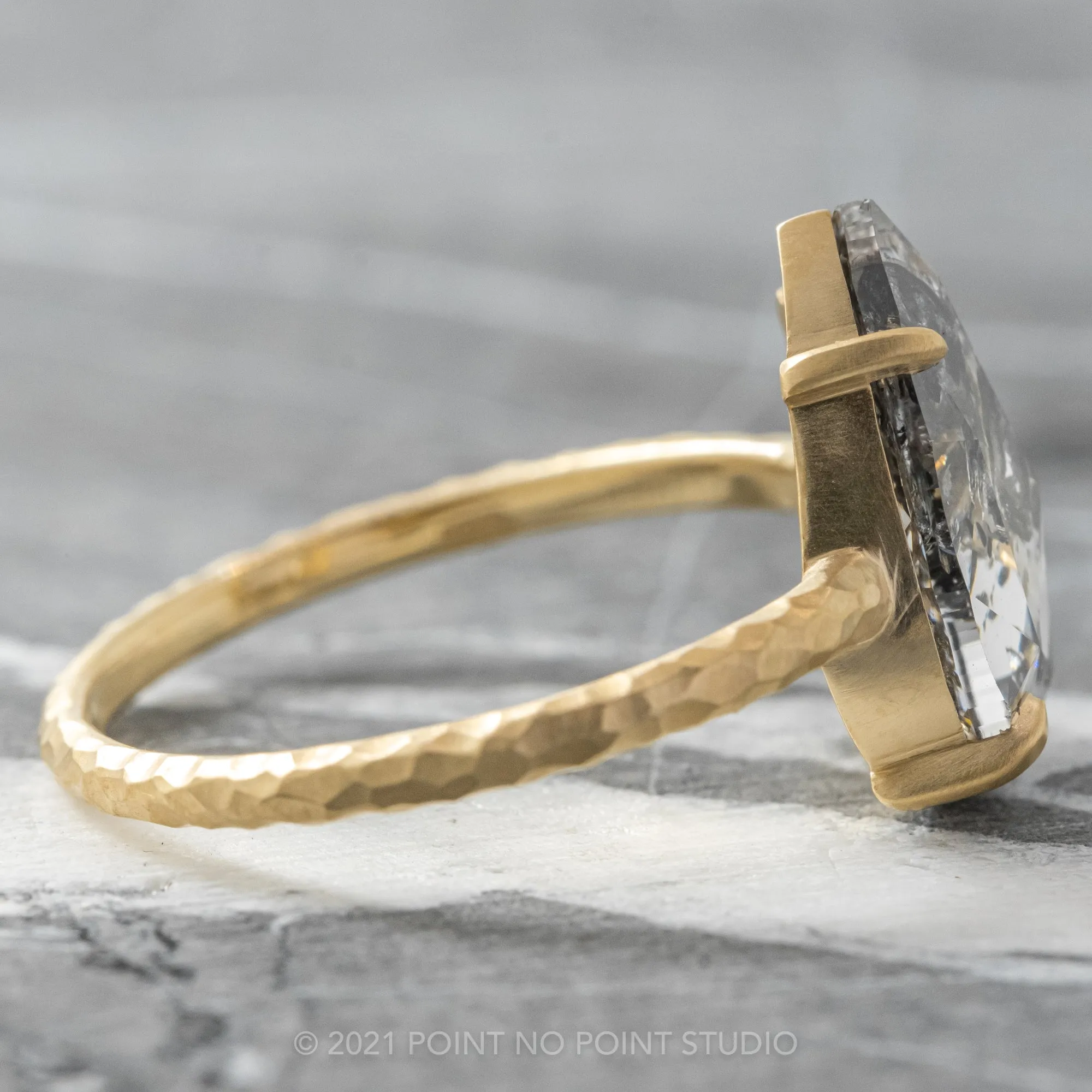 Custom Hammered Jane Engagement Ring