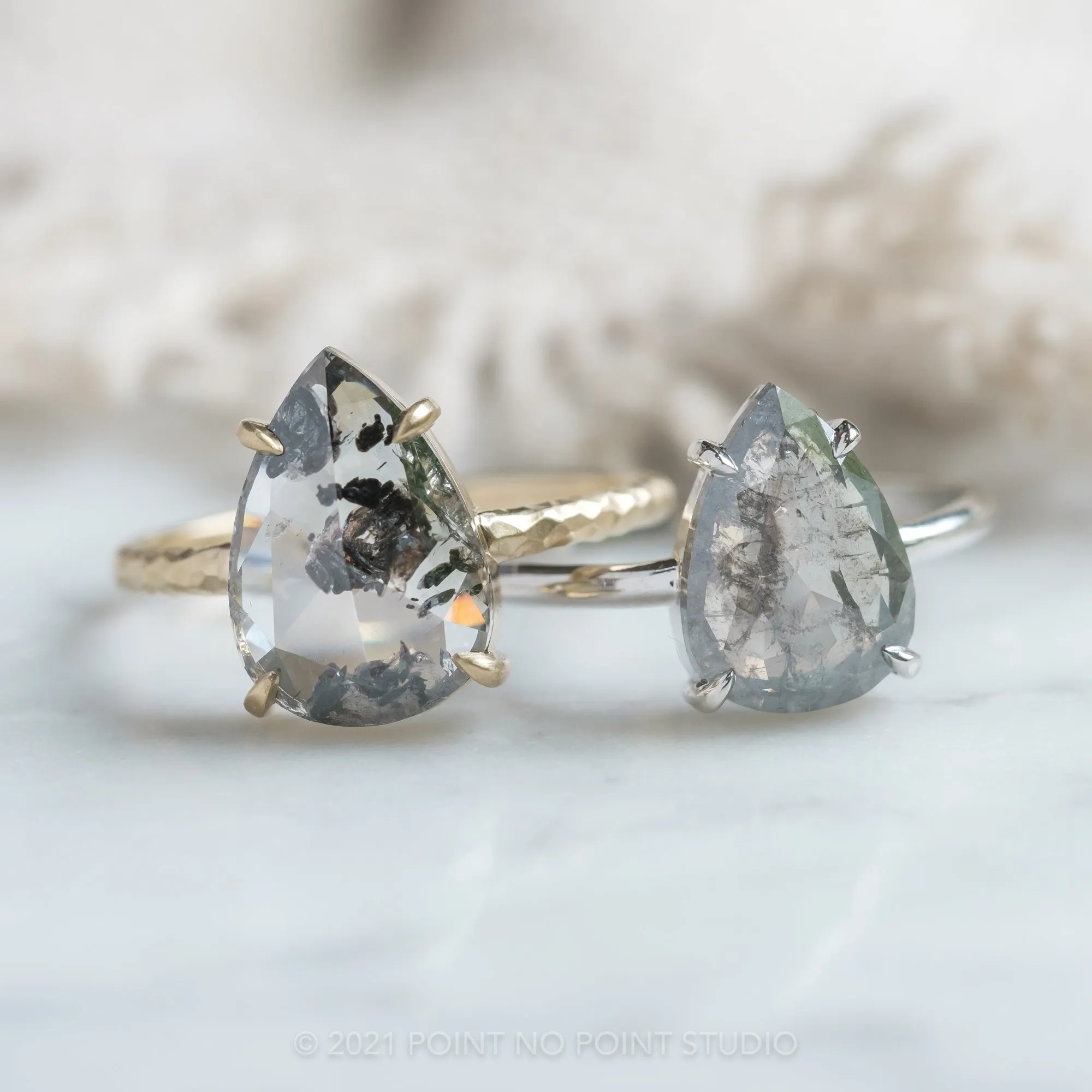 Custom Hammered Jane Engagement Ring