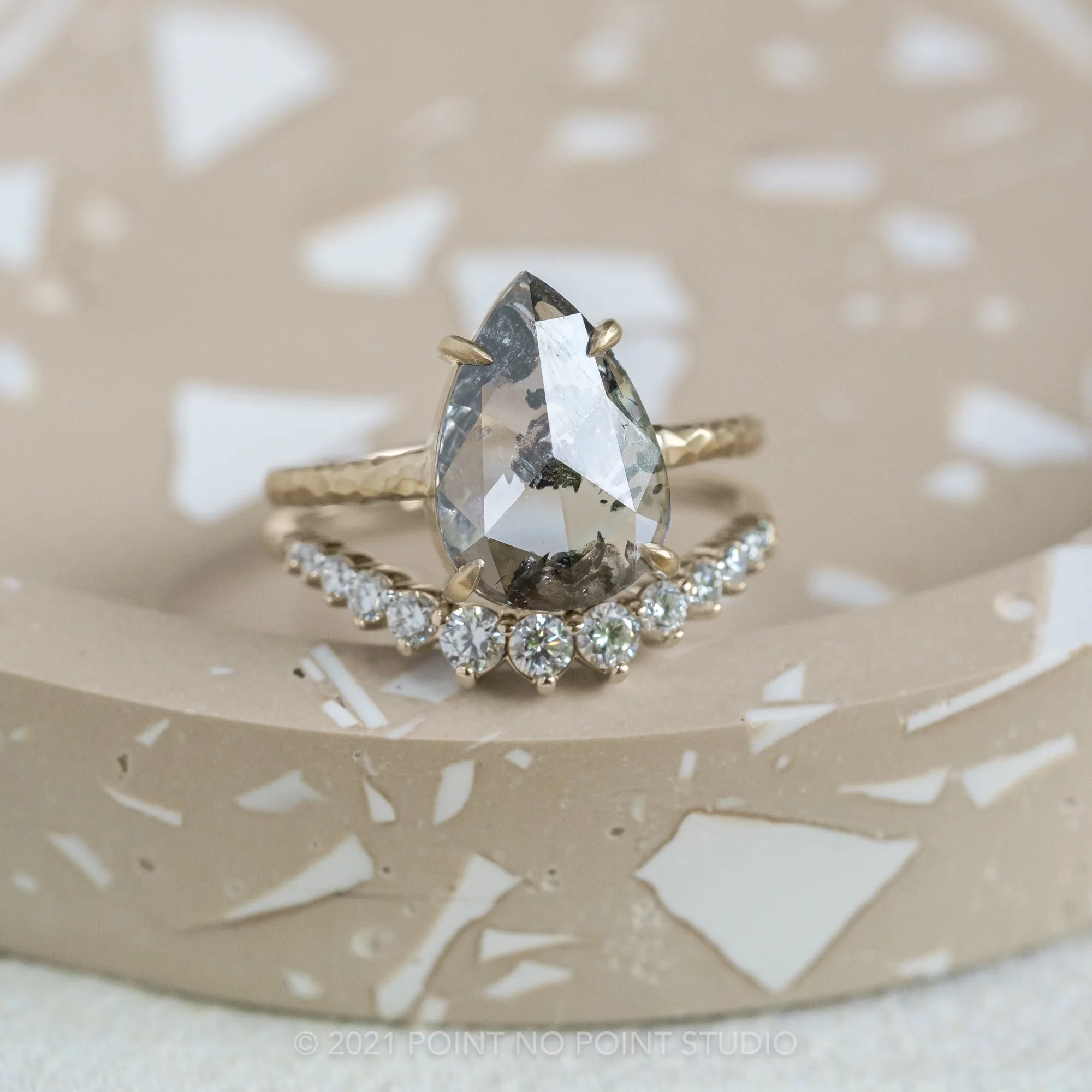 Custom Hammered Jane Engagement Ring