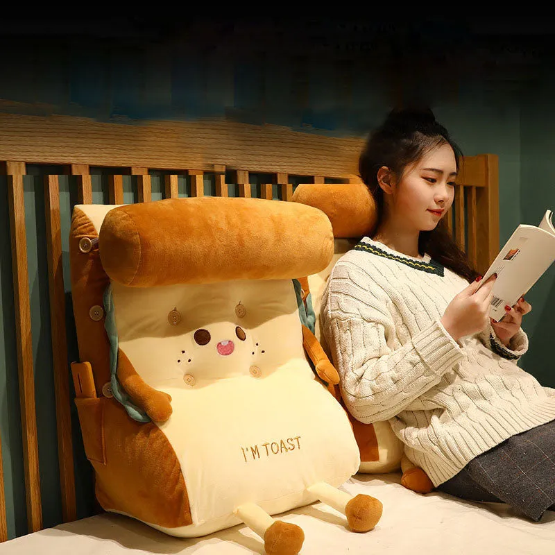 Cute Face Toast Bread Wedge Cushion