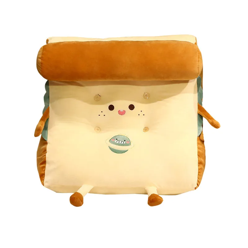 Cute Face Toast Bread Wedge Cushion