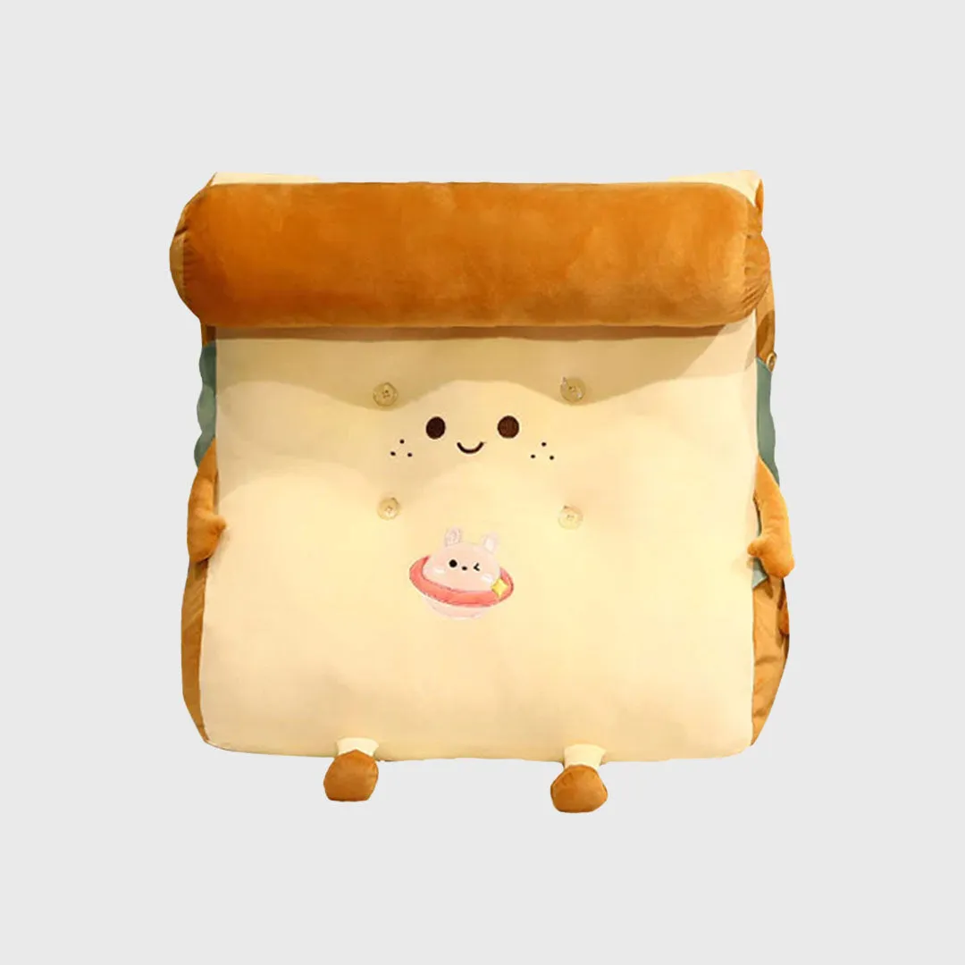 Cute Face Toast Bread Wedge Cushion