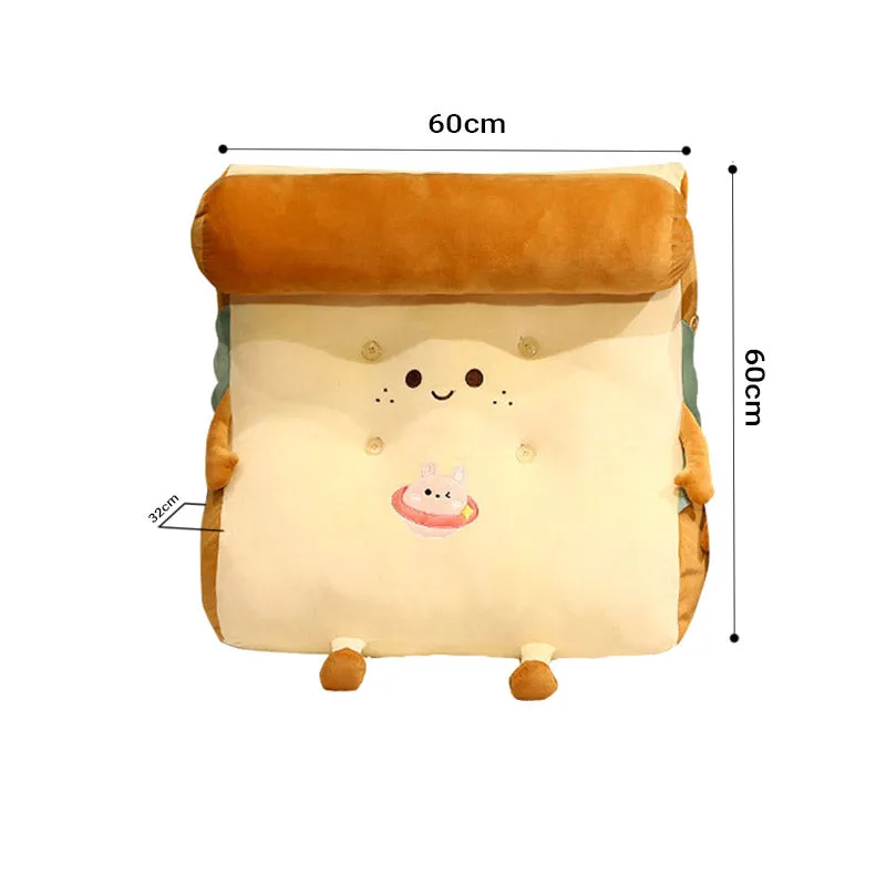 Cute Face Toast Bread Wedge Cushion