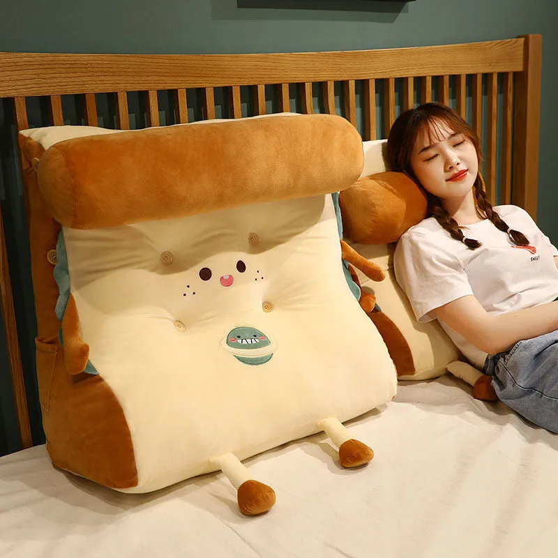 Cute Face Toast Bread Wedge Cushion