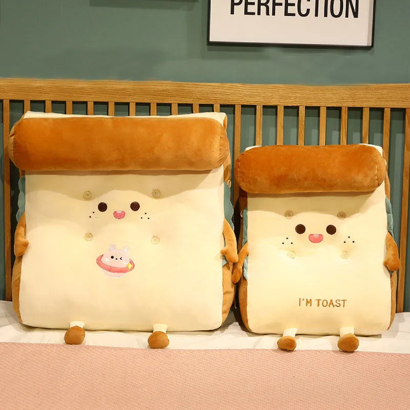 Cute Face Toast Bread Wedge Cushion