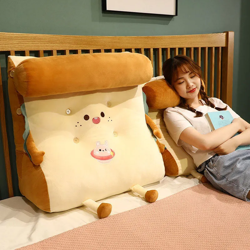 Cute Face Toast Bread Wedge Cushion