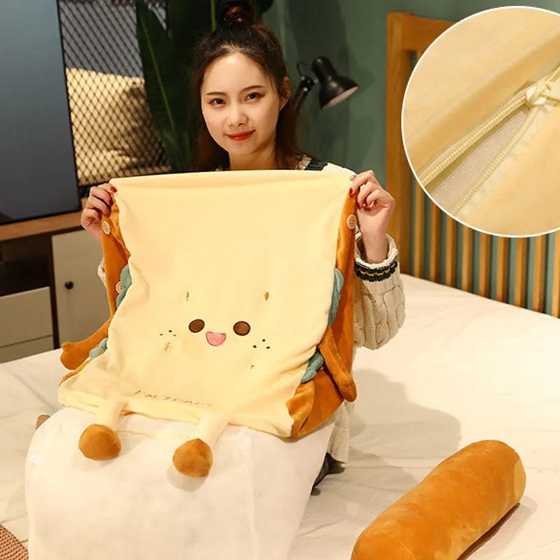 Cute Face Toast Bread Wedge Cushion