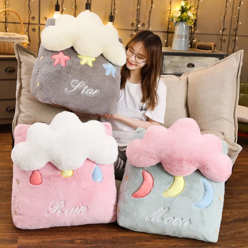 Cute Rain Cloud Wedge Cushion Pink