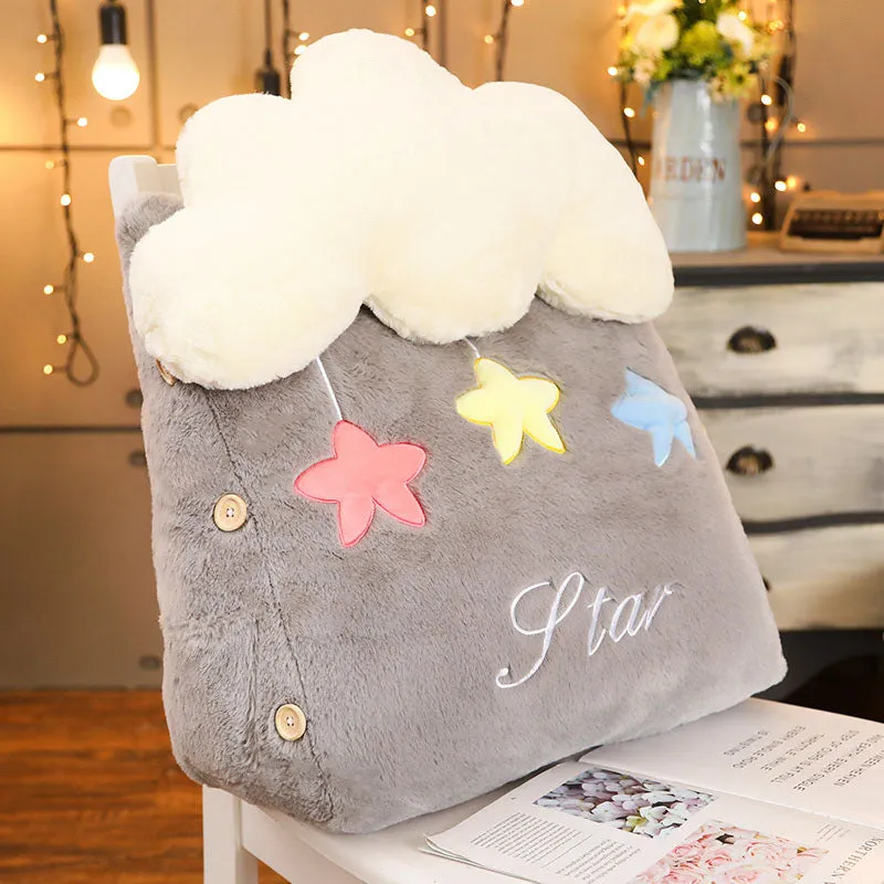 Cute Star Cloud Wedge Cushion Grey