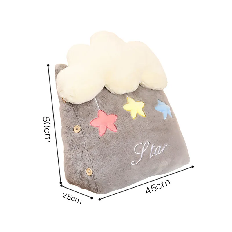 Cute Star Cloud Wedge Cushion Grey