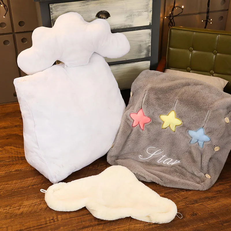 Cute Star Cloud Wedge Cushion Grey