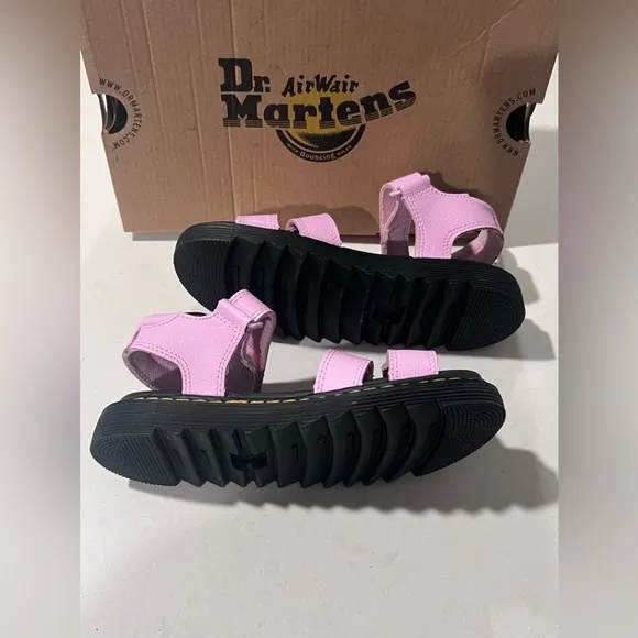 Dr Martens Air Wair Kids Klaire J Leather Sandals Size 2 Pink JY004 NIB
