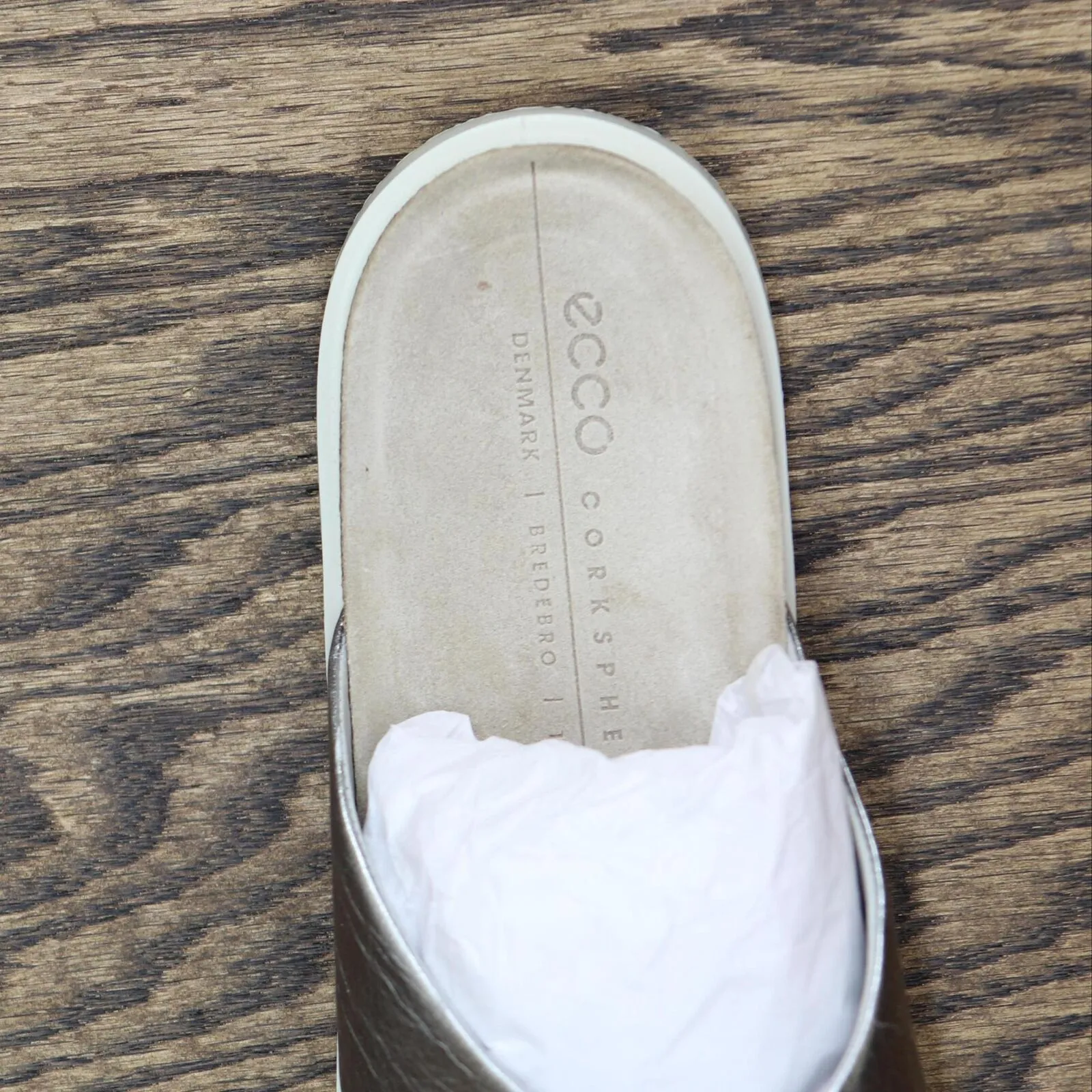 Ecco Women's Corksphere Thong Slide Sandal 271803 Alusilver Gray 10M-10.5M