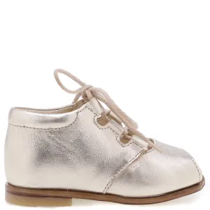 Emel Gold Lace-Up Peep Toe Sandal