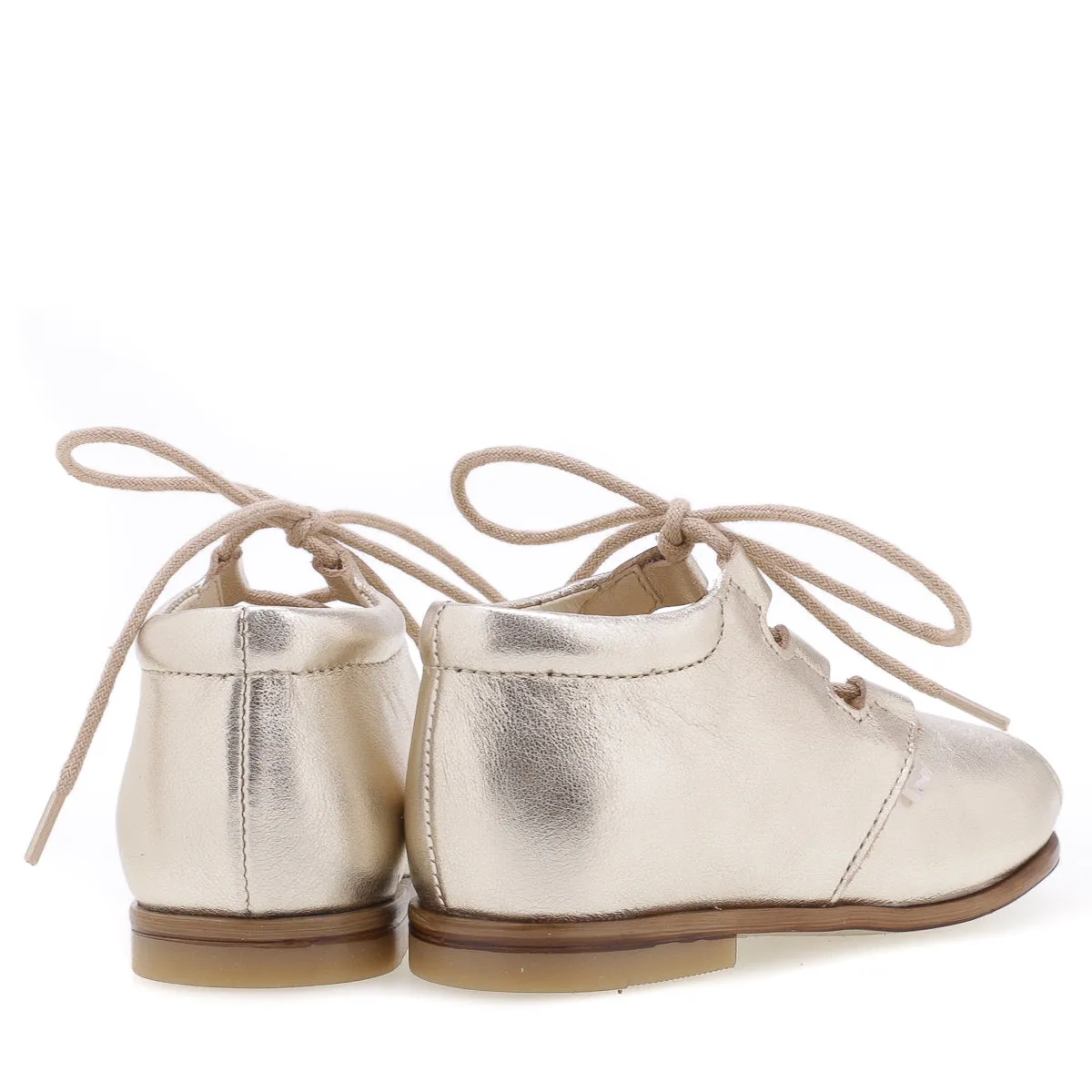 Emel Gold Lace-Up Peep Toe Sandal