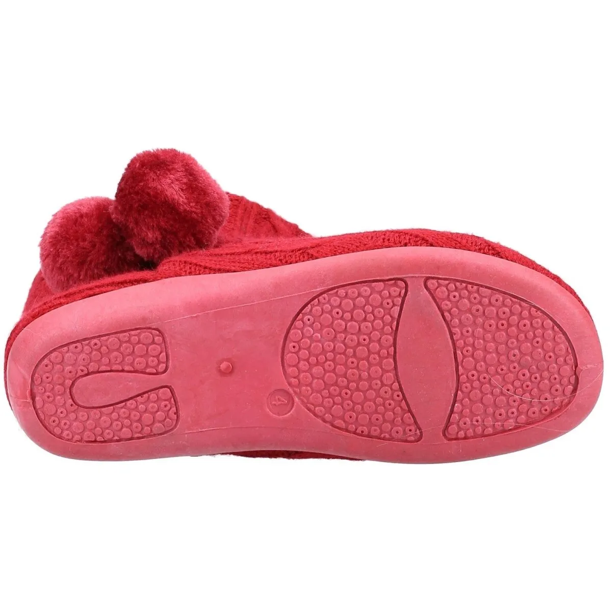 Fleet & Foster Apple Knitted Pom Poms Ladies Bootie Slippers