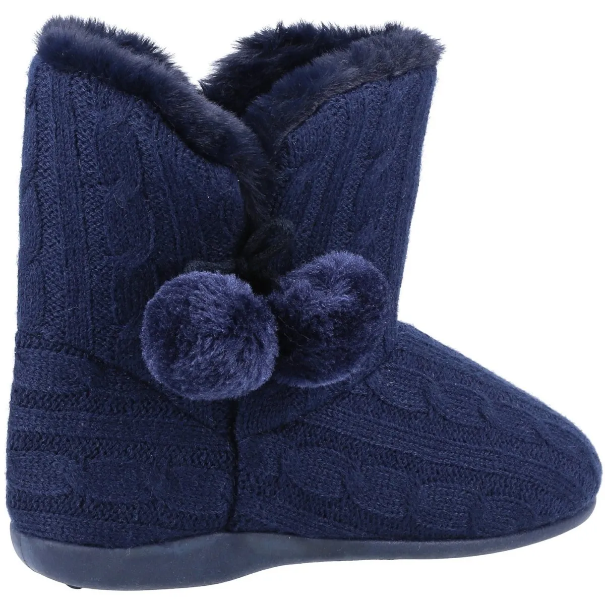 Fleet & Foster Apple Knitted Pom Poms Ladies Bootie Slippers