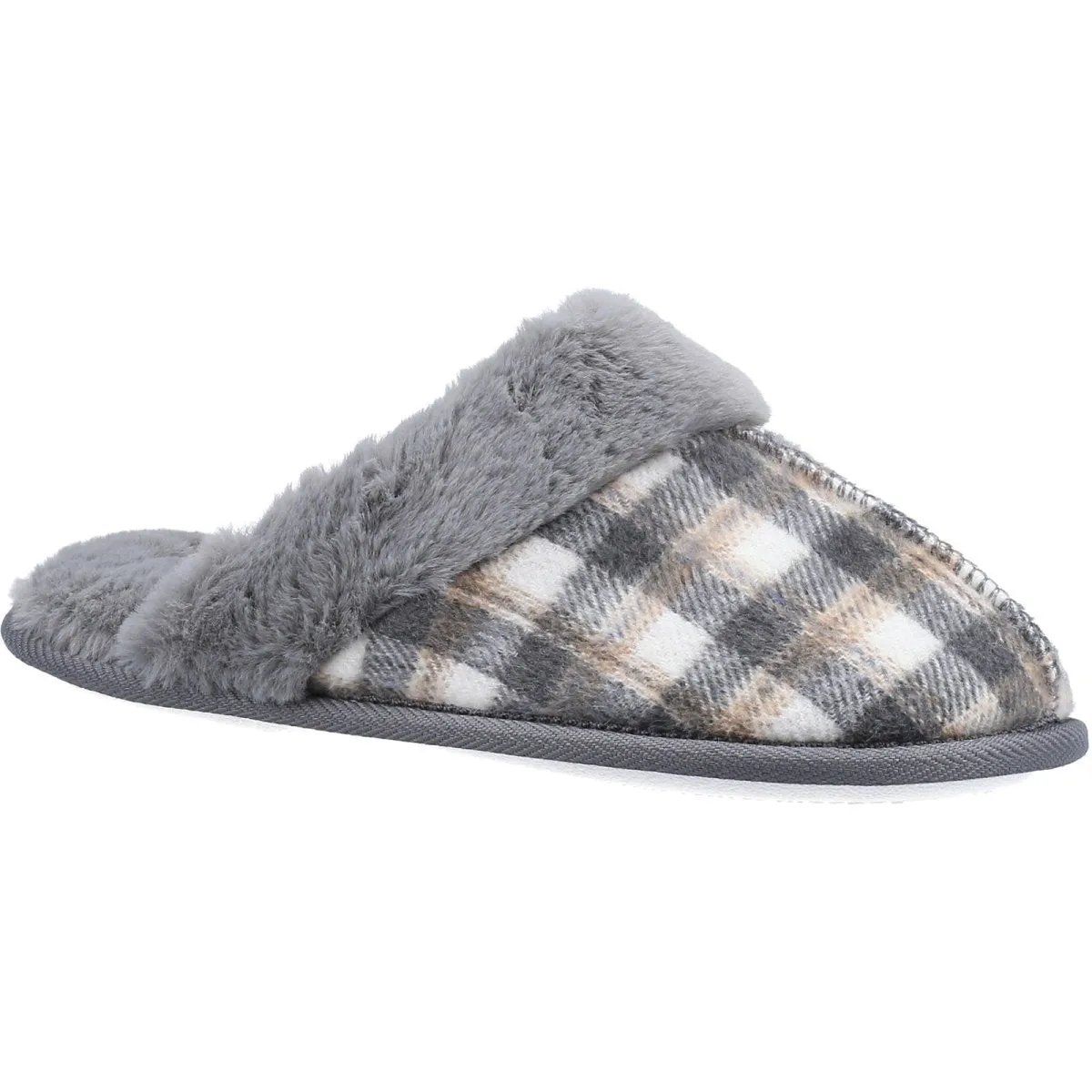 Fleet & Foster Neath Chequered Warm Ladies Mule Slippers