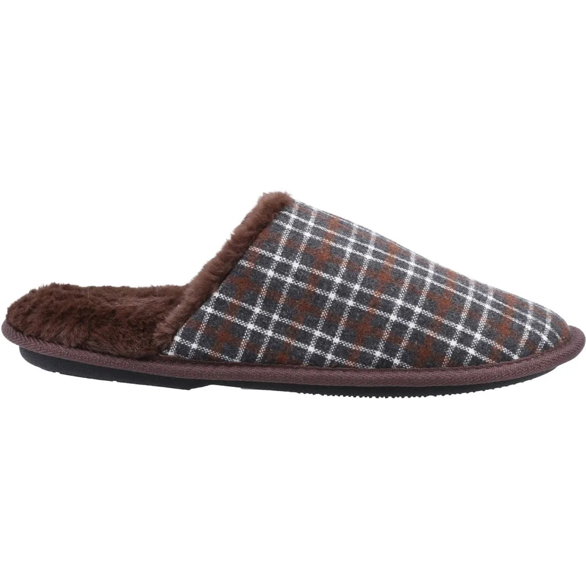 Fleet & Foster Rhys Chequered Slip-On Mens Mule Slippers