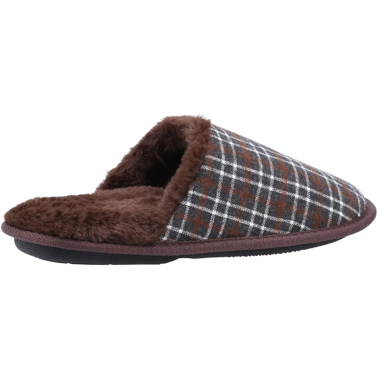 Fleet & Foster Rhys Chequered Slip-On Mens Mule Slippers