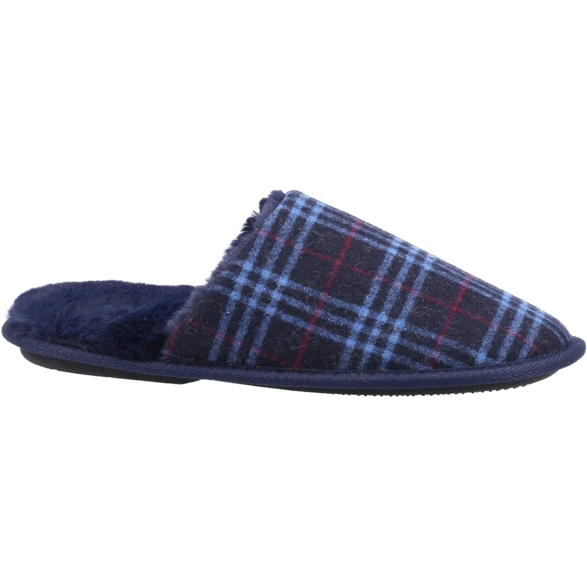 Fleet & Foster Rhys Chequered Slip-On Mens Mule Slippers