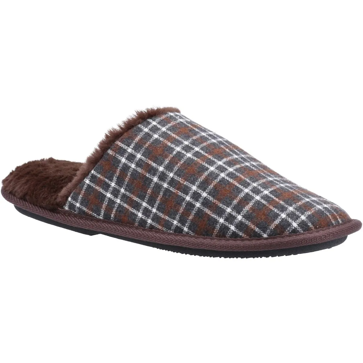 Fleet & Foster Rhys Chequered Slip-On Mens Mule Slippers