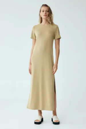 FORM MAXI TEE DRESS | KHAKI