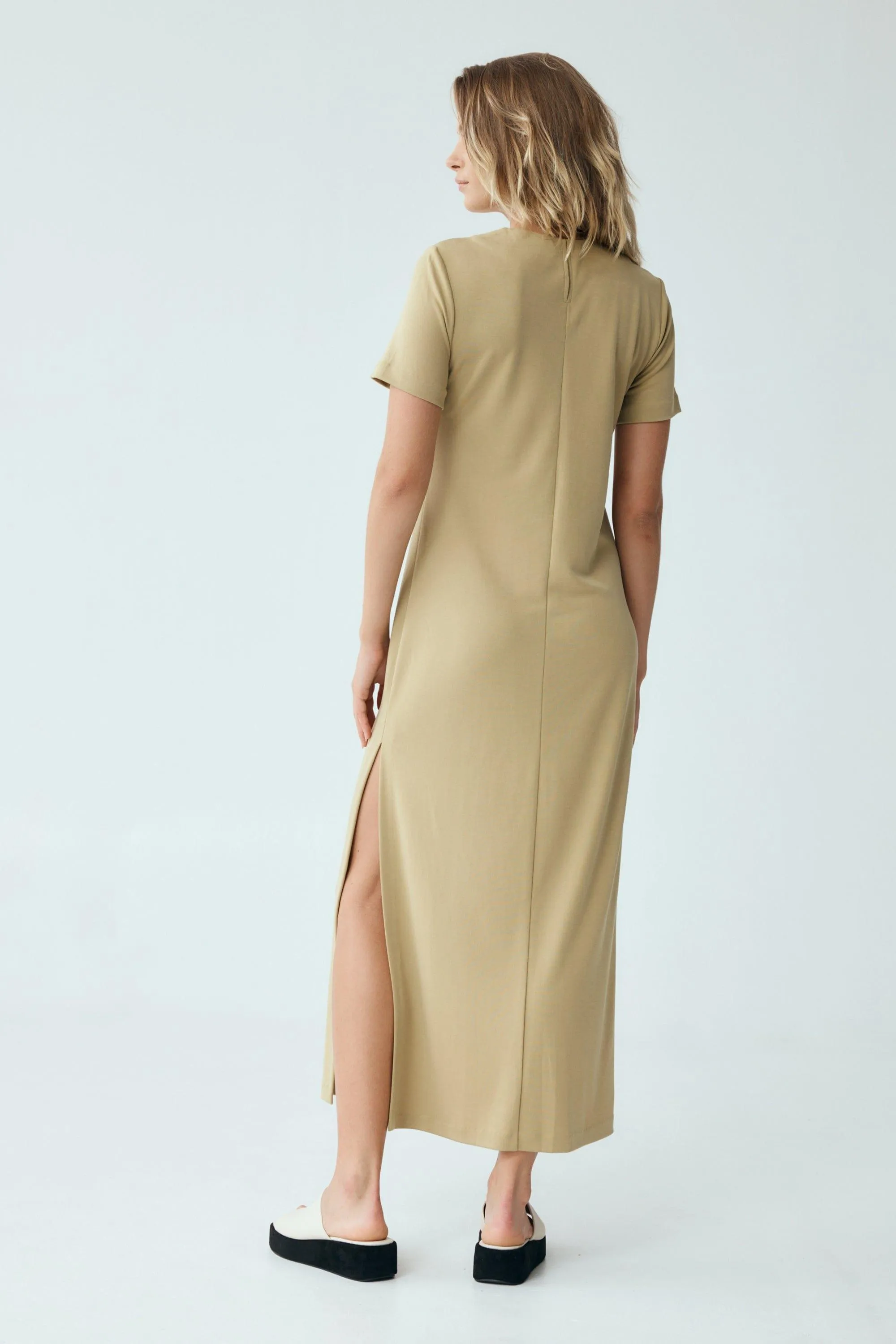 FORM MAXI TEE DRESS | KHAKI