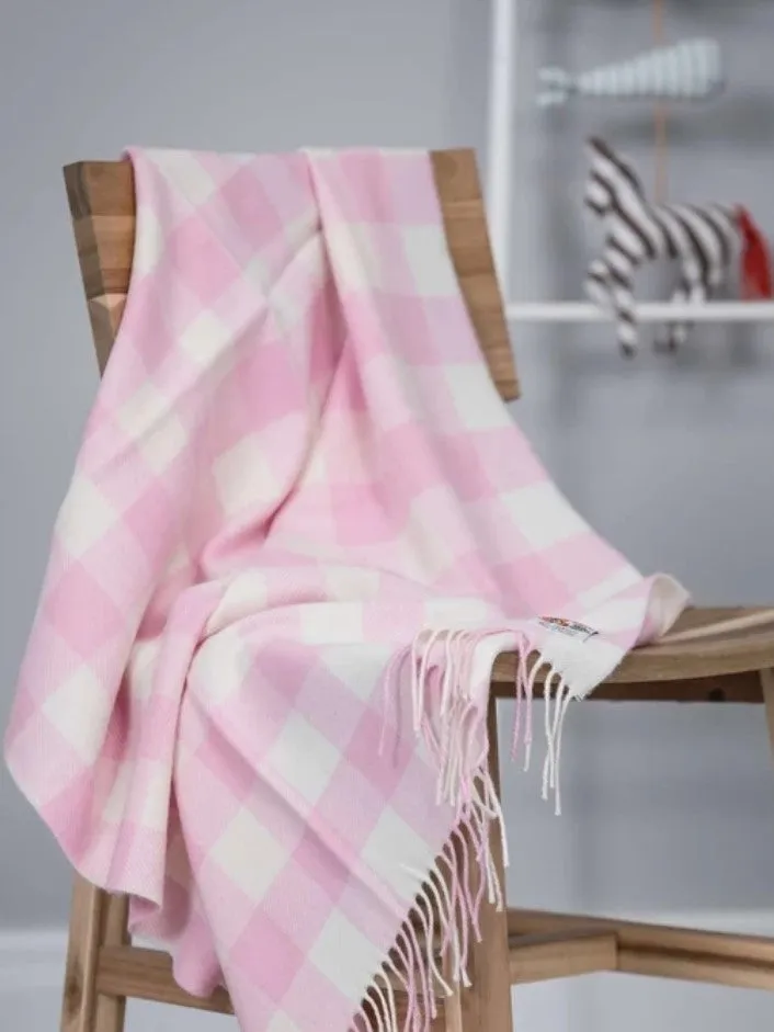 Foxford Pink Check Baby Blanket
