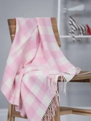Foxford Pink Check Baby Blanket