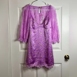 Free People About That Mini Dress NWOT Size S Iris Combo - Lilac