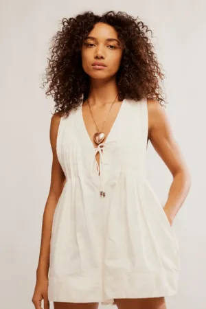 Free People: Webster Romper in Ecru Wash