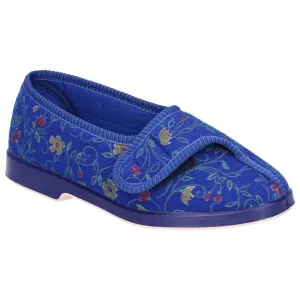 GBS Wilma Ladies EE Wide Fit British Floral Print Slippers