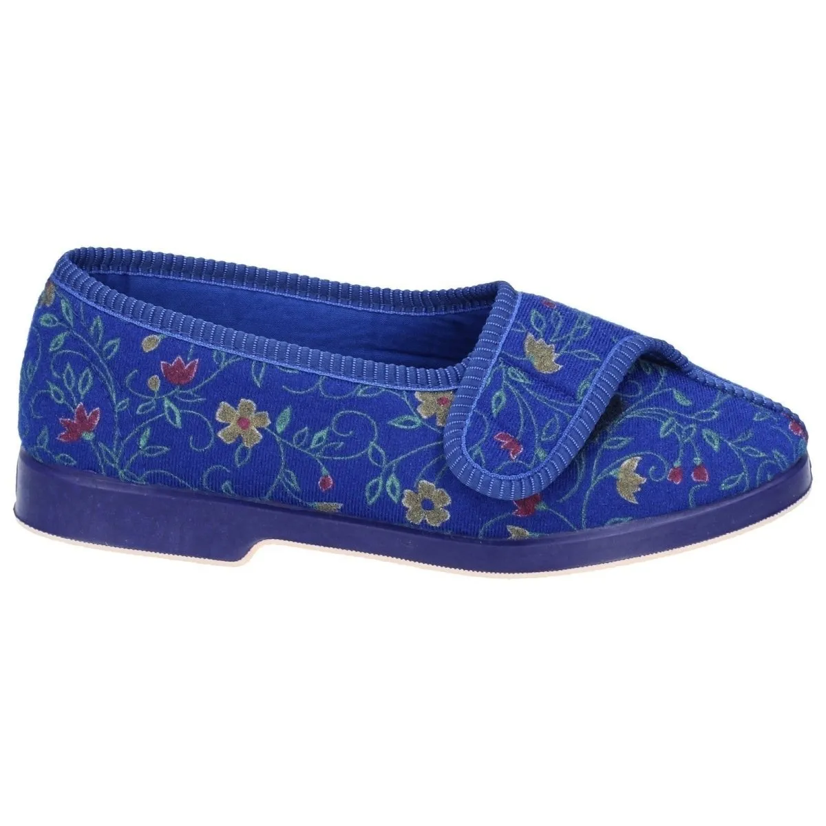 GBS Wilma Ladies EE Wide Fit British Floral Print Slippers