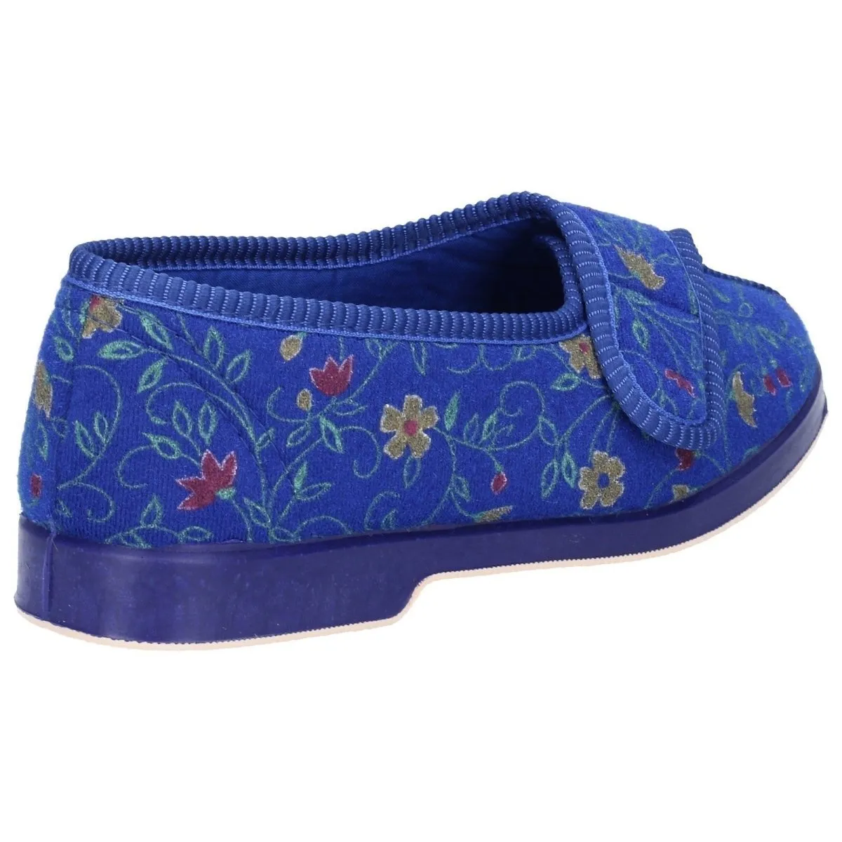GBS Wilma Ladies EE Wide Fit British Floral Print Slippers