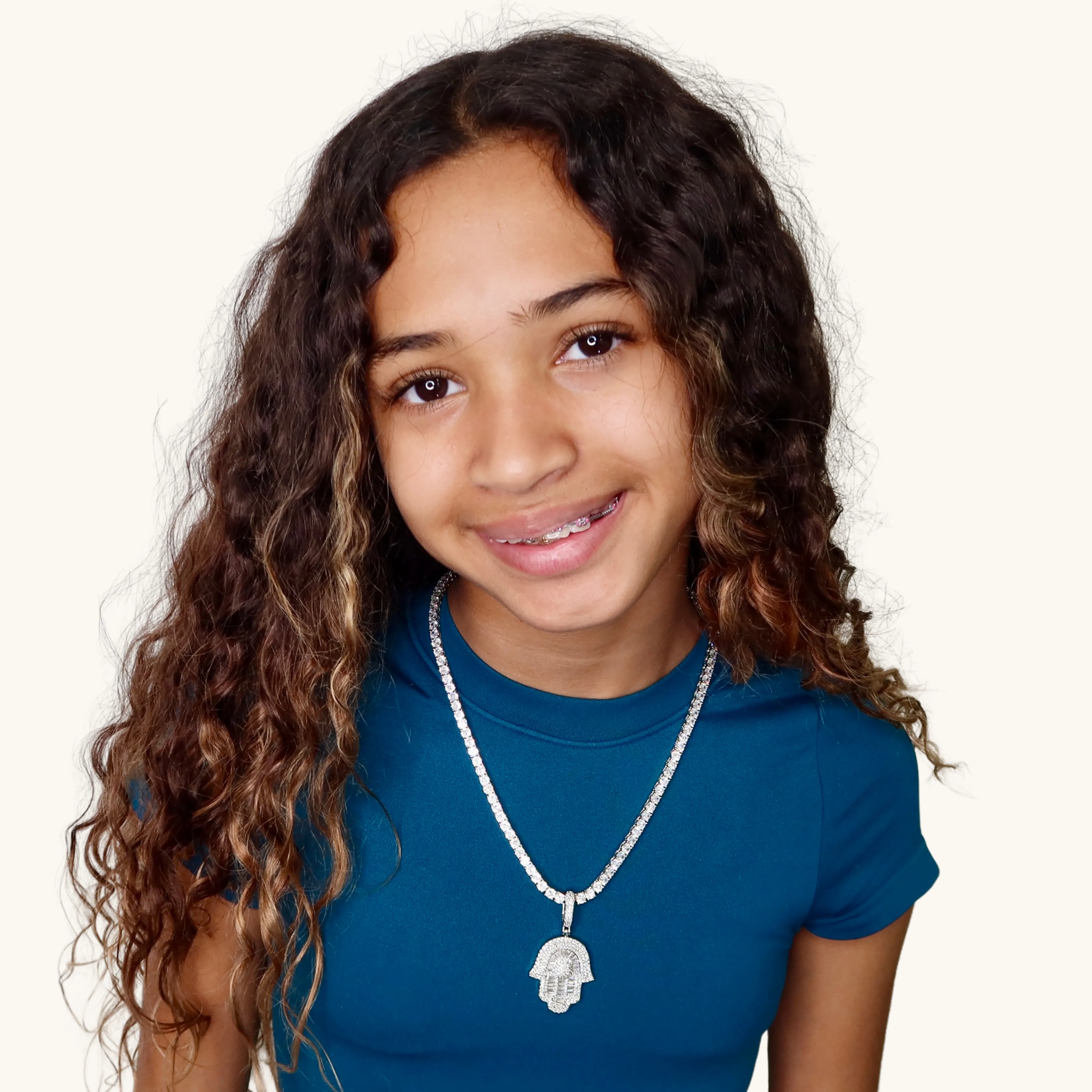 Gold Hamsa Tennis Necklace