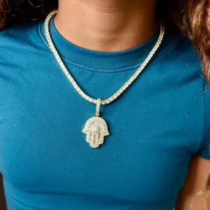 Gold Hamsa Tennis Necklace