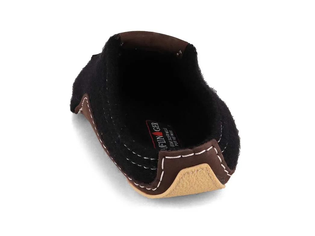 HAFLINGER Men Women Boiled Wool Slippers 'Pocahontas', black