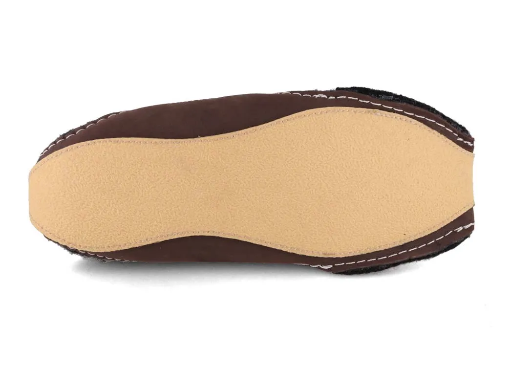 HAFLINGER Men Women Boiled Wool Slippers 'Pocahontas', black